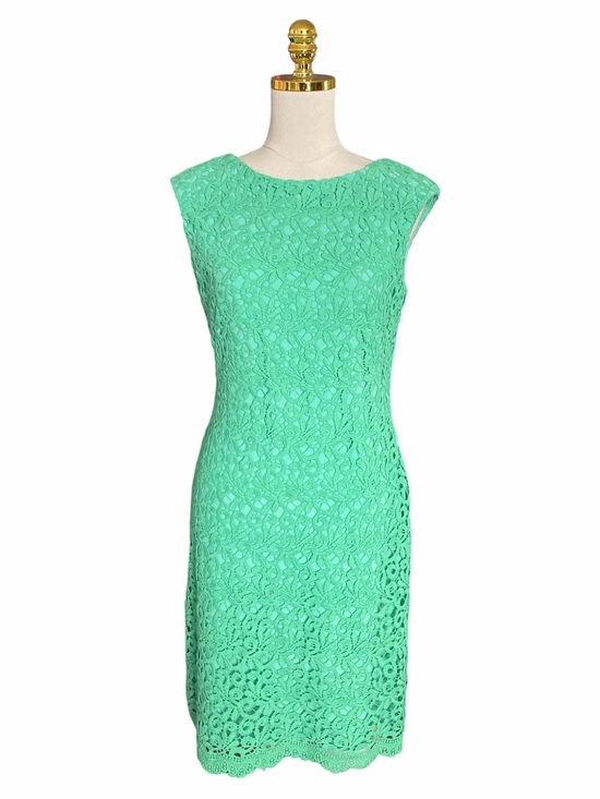 Lauren Ralph Lauren Dresses & Skirts - Ralph Lauren Mint Green Floral Eyelet Lace Sleeveles Sheath Party Dress 6 Preppy